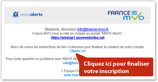 Cliquez ici pour finaliser votre inscription